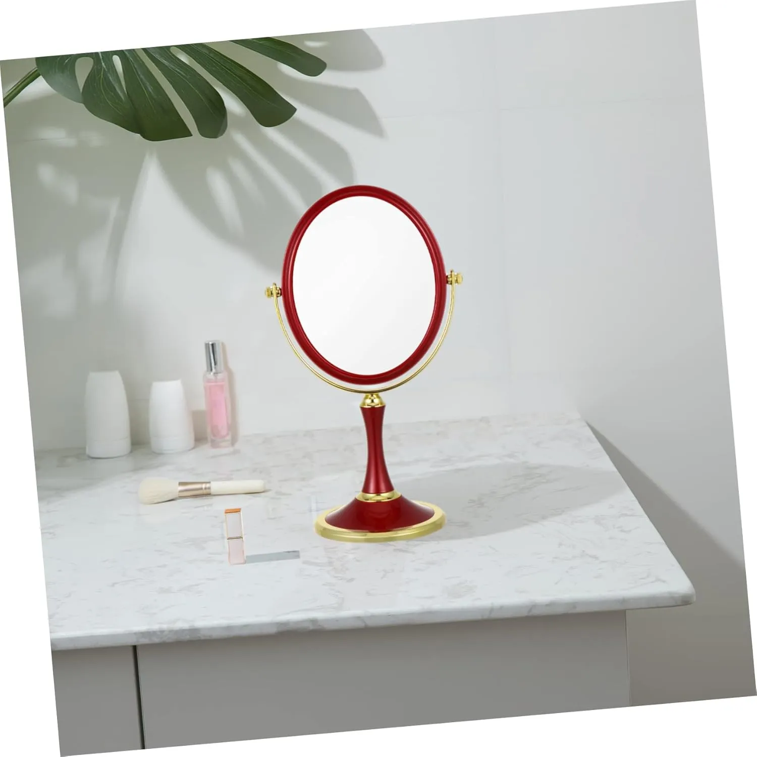 Gatuida 1pc Rotatable Double Sided Makeup Vanity Mirror Cosmetic Mirror for Bedroom Desk and Dresser Use Durable Lightweight Design for Makeup Application