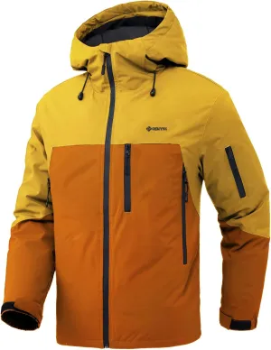 GEMYSE Men's Ski Jacket Warm Winter Snow Coat Waterproof Mountain Windbreaker Jacket for Snowboarding Hiking
