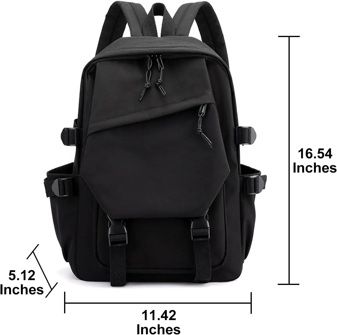 Genshin Impact Backpack Unisex Women Men Rucksack Furina Xiao Scaramouche Kawaii Backpack, Free Keychain (Black-Baizhu)