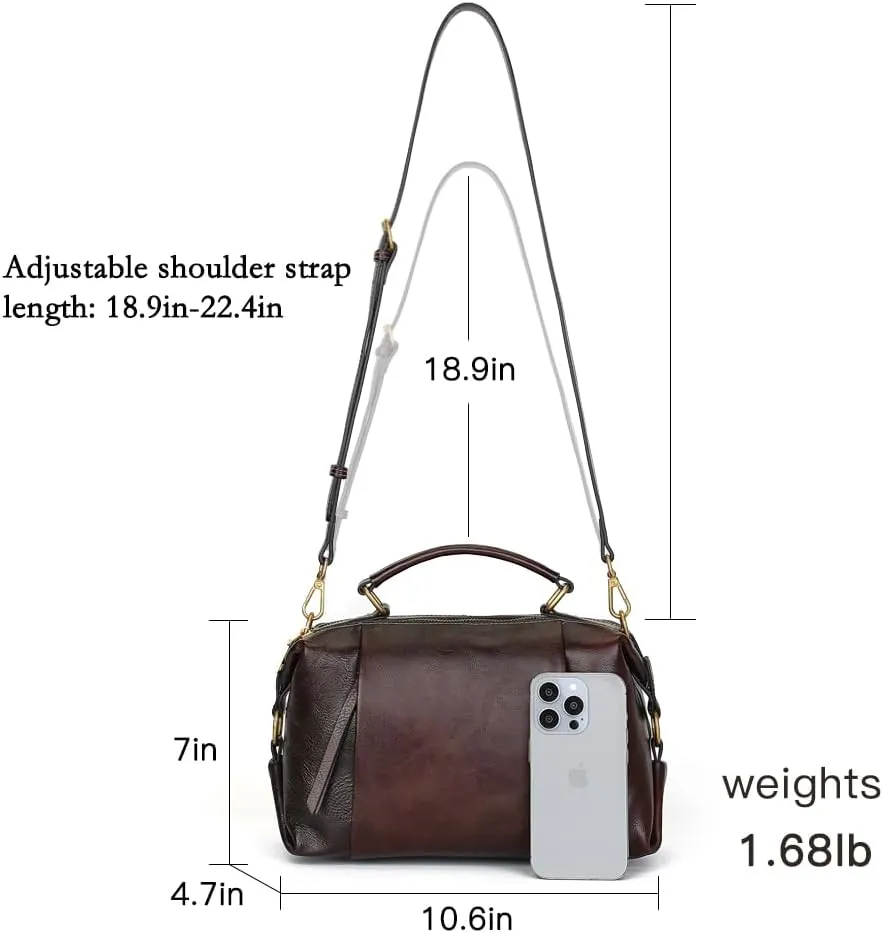 Genuine Leather Crossbody Bags for Women Wristlets Handbags Purse Small Satchel Clutch Shoulder Bag