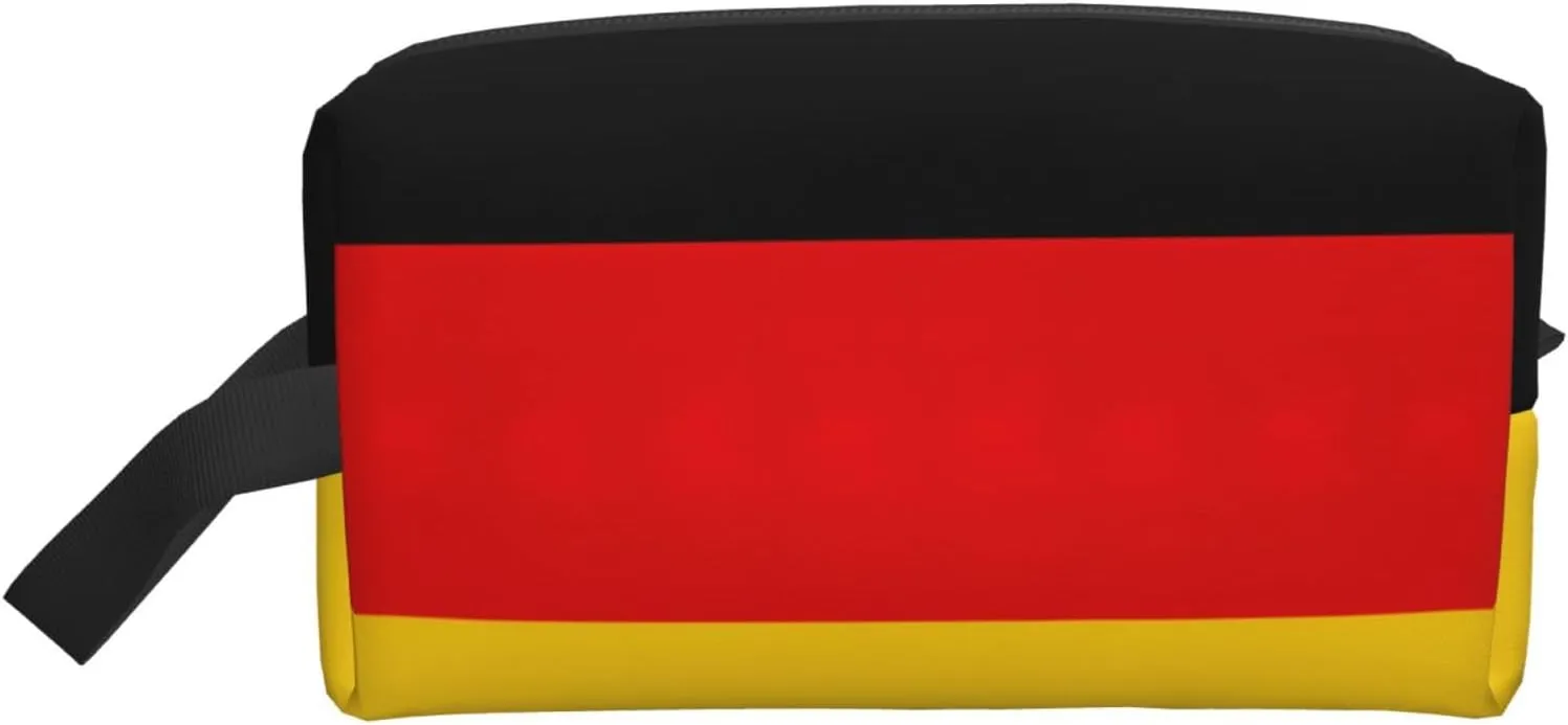German Flag Print Travel Toiletry Organizer Bag, Cosmetic & Storage Pouch For Travel And Daily Use