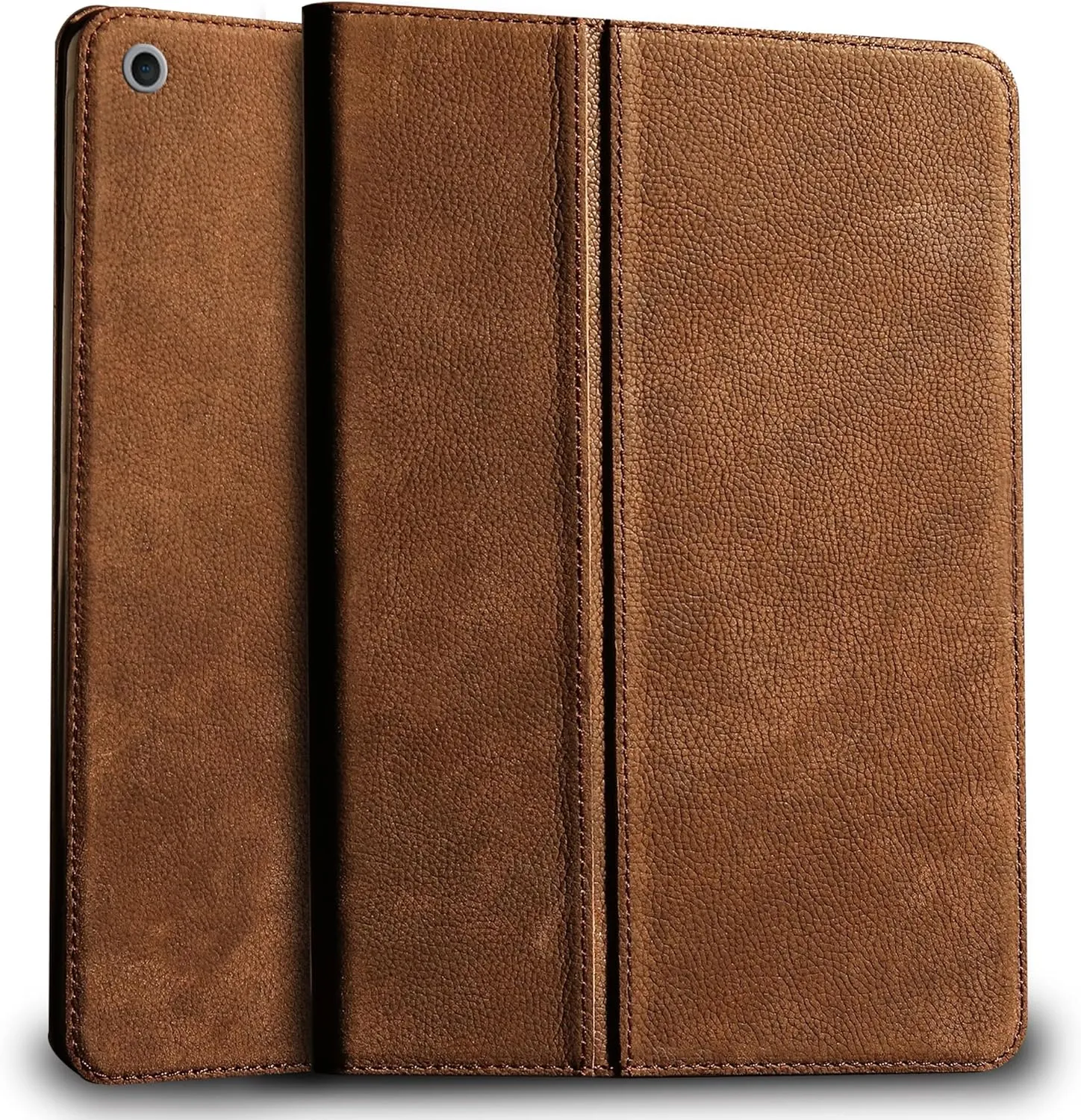 Gexmil Genuine Leather Case for iPad 10.2 Inch, 9th/8th/7th Generation (2021/2020/2019) - Anti Fingerprint/Slip, Cowhide Folio Cover with Auto Sleep/Wake and Adjustable Stand - Sand Dark Brown