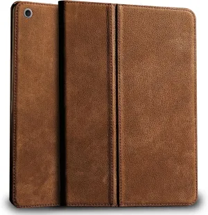Gexmil Genuine Leather Case for iPad 10.2 Inch, 9th/8th/7th Generation (2021/2020/2019) - Anti Fingerprint/Slip, Cowhide Folio Cover with Auto Sleep/Wake and Adjustable Stand - Sand Dark Brown