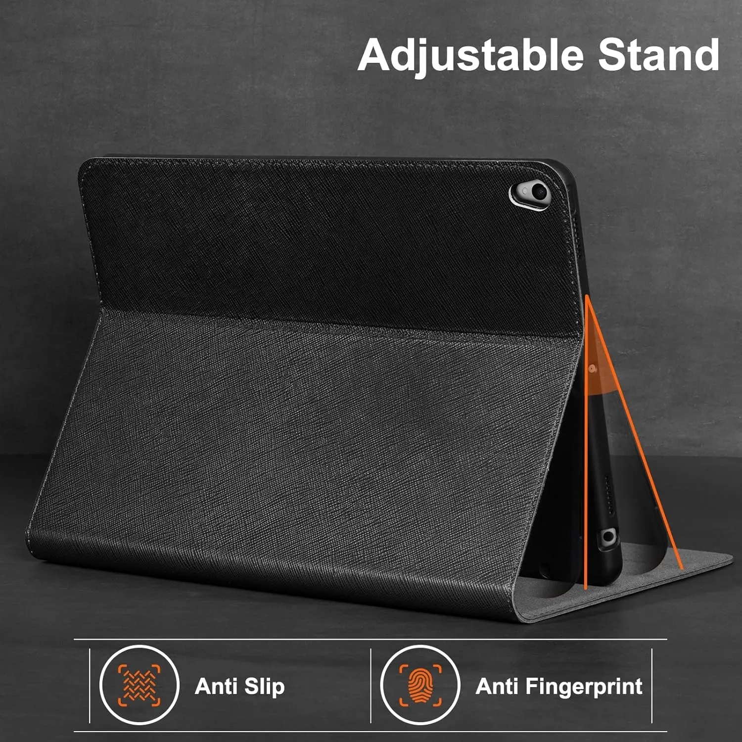 Gexmil Leather Case for iPad air 10.5 Inch (3rd Gen.2019),iPad Pro 10.5 Inch(2017), with Built-in Apple Pencil Holder,Premium Cowhide Folio Cover,Palm-Print Black