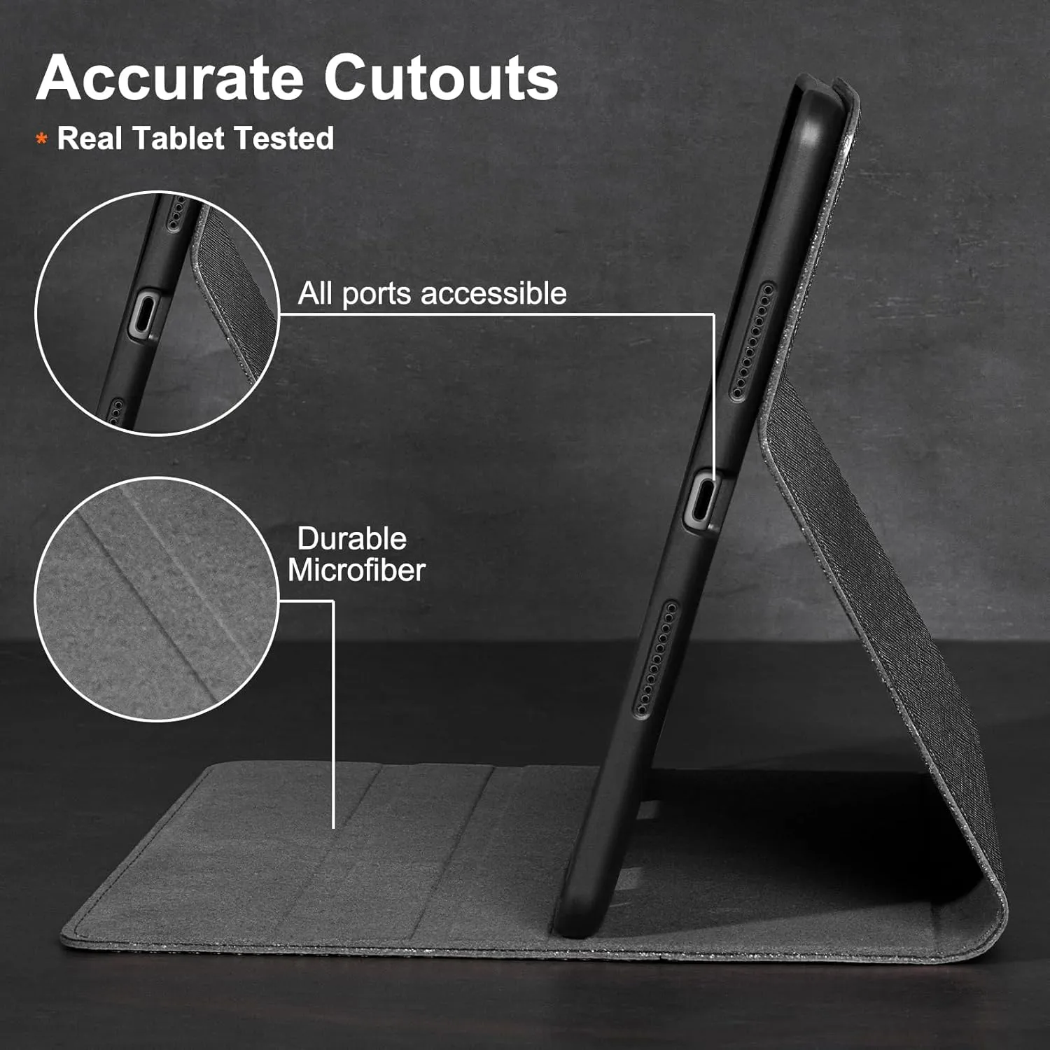 Gexmil Leather Case for iPad air 10.5 Inch (3rd Gen.2019),iPad Pro 10.5 Inch(2017), with Built-in Apple Pencil Holder,Premium Cowhide Folio Cover,Palm-Print Black