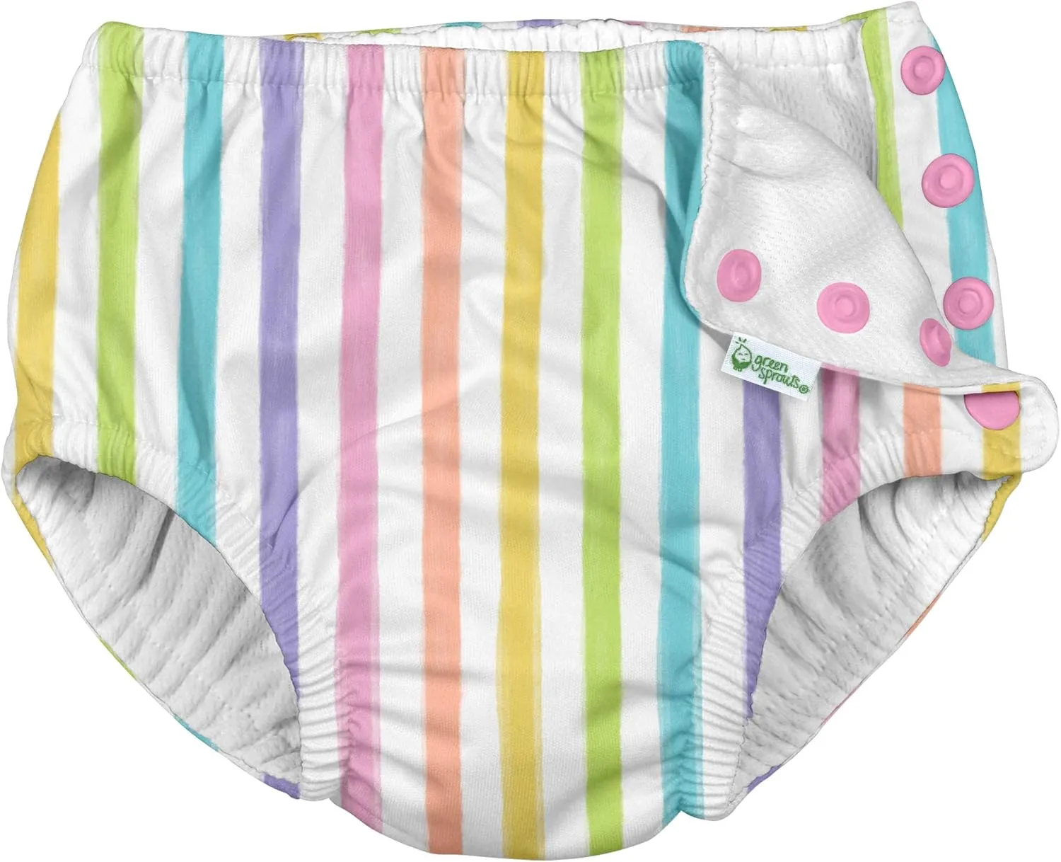 Girls' Baby Swim Diapers, Rainbow Stripe, 12 Months