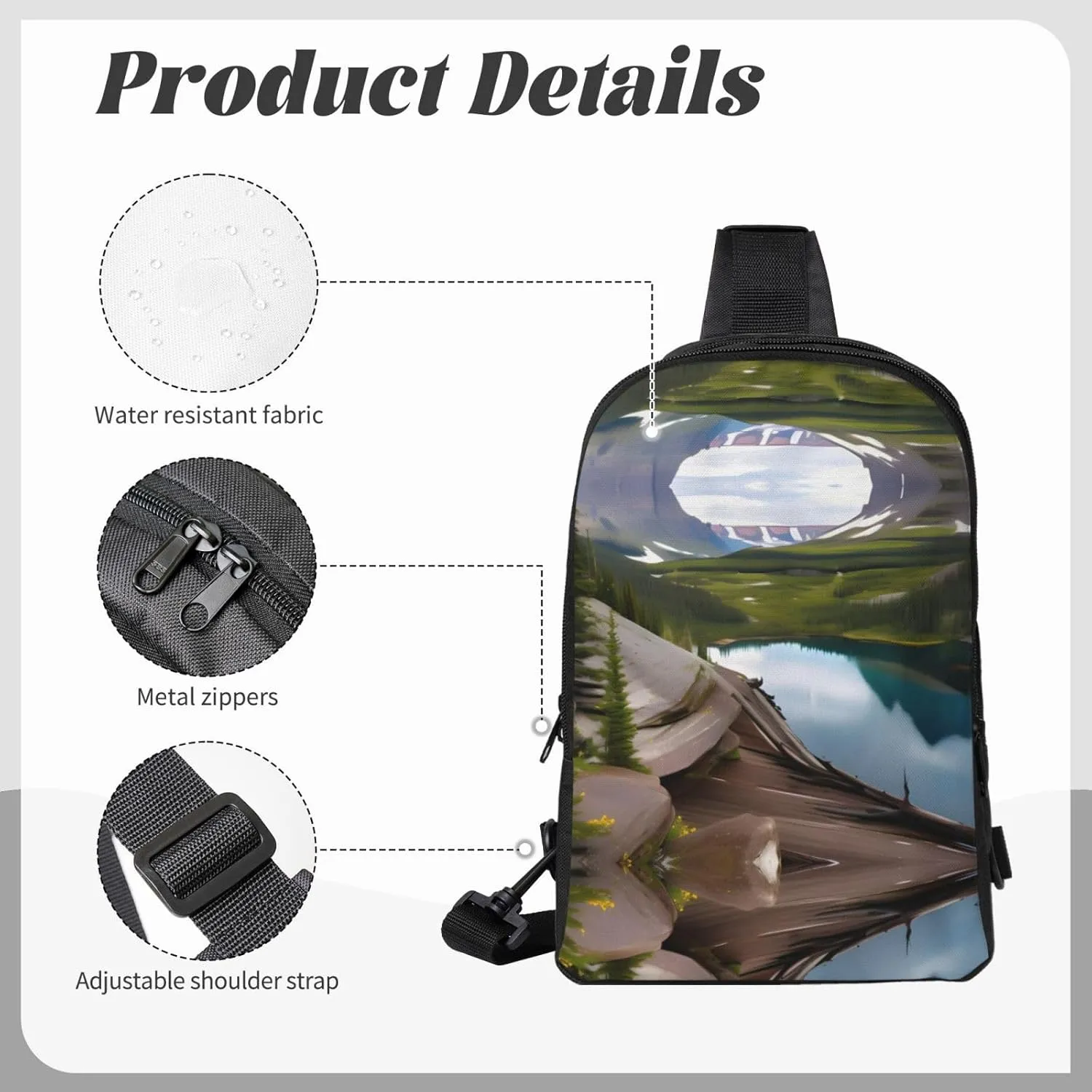 Glacier National Park Dual Pocket Chest Bag - Versatile Purse, Sling Purse - Ideal for Concerts, Sports, Travelling, & More
