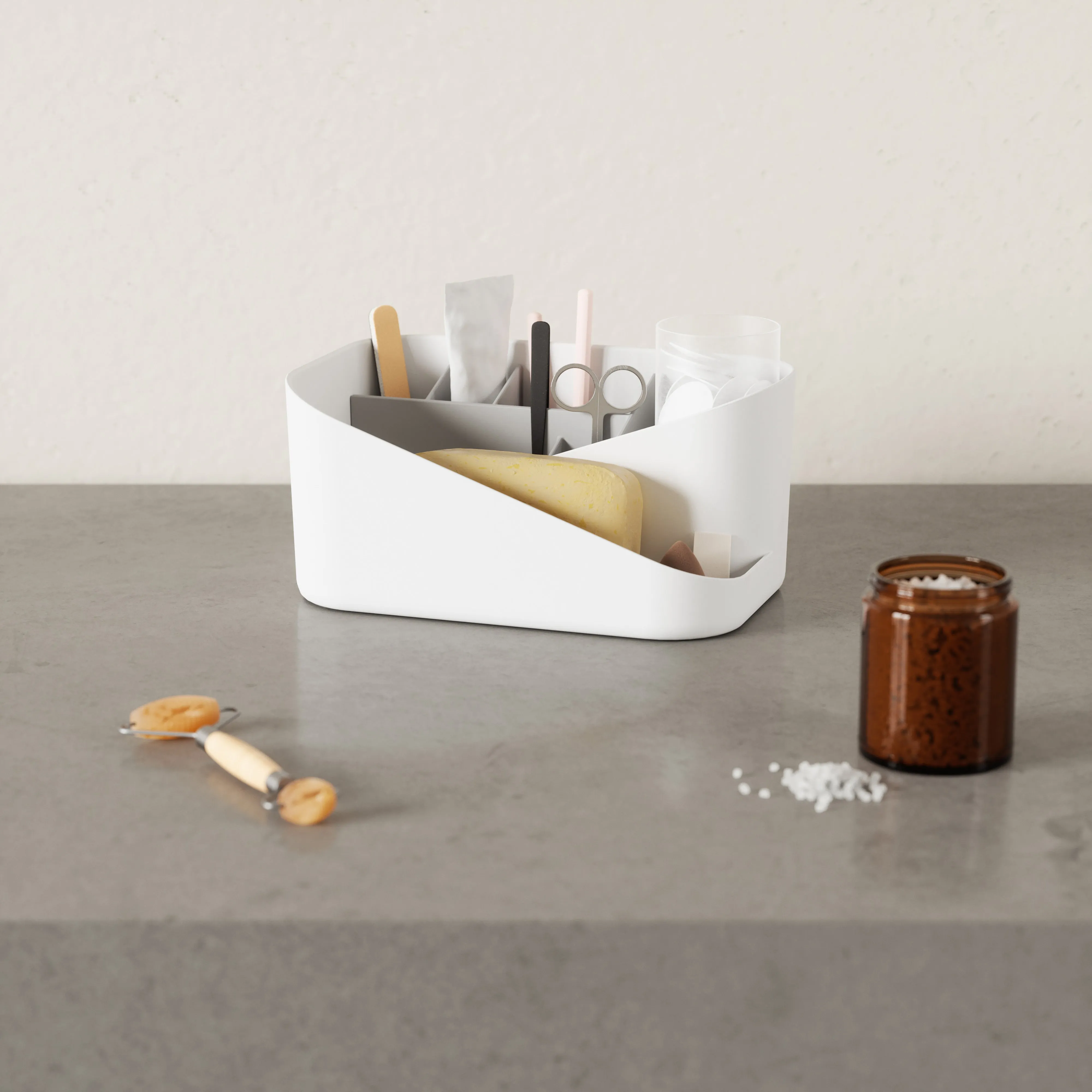 Glam Cosmetic Organiser - White/Grey