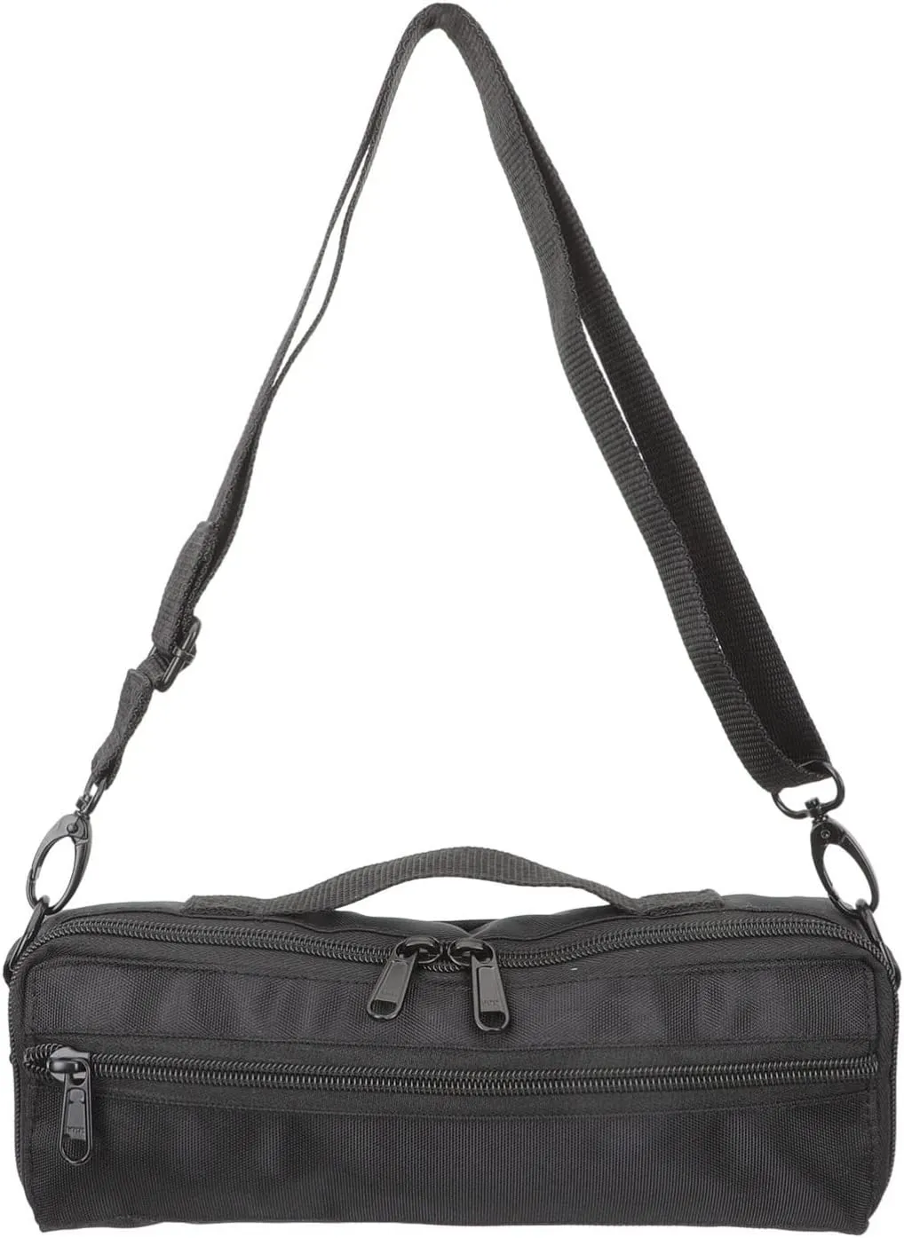 GLEAVI Piccolo Bag - Black Canvas, Plush Piccolo Case - 26x10 cm