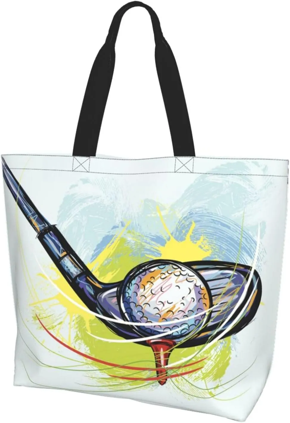 Golf Sports Ball Cute Tote Bag Beach Bag Large Capacity Grocery Bag Reusable Shopping bags for Women