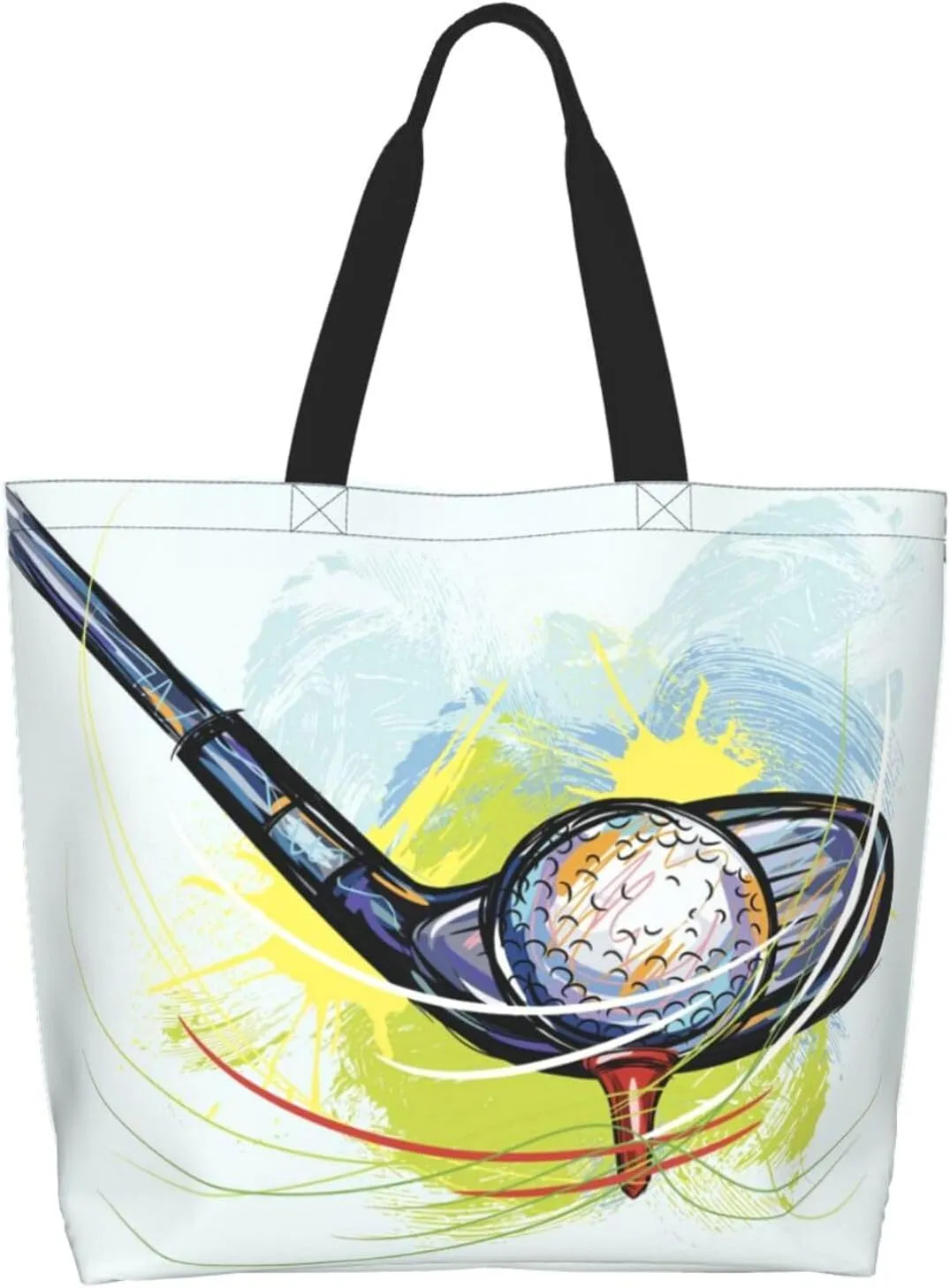 Golf Sports Ball Cute Tote Bag Beach Bag Large Capacity Grocery Bag Reusable Shopping bags for Women