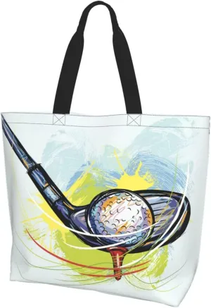 Golf Sports Ball Cute Tote Bag Beach Bag Large Capacity Grocery Bag Reusable Shopping bags for Women