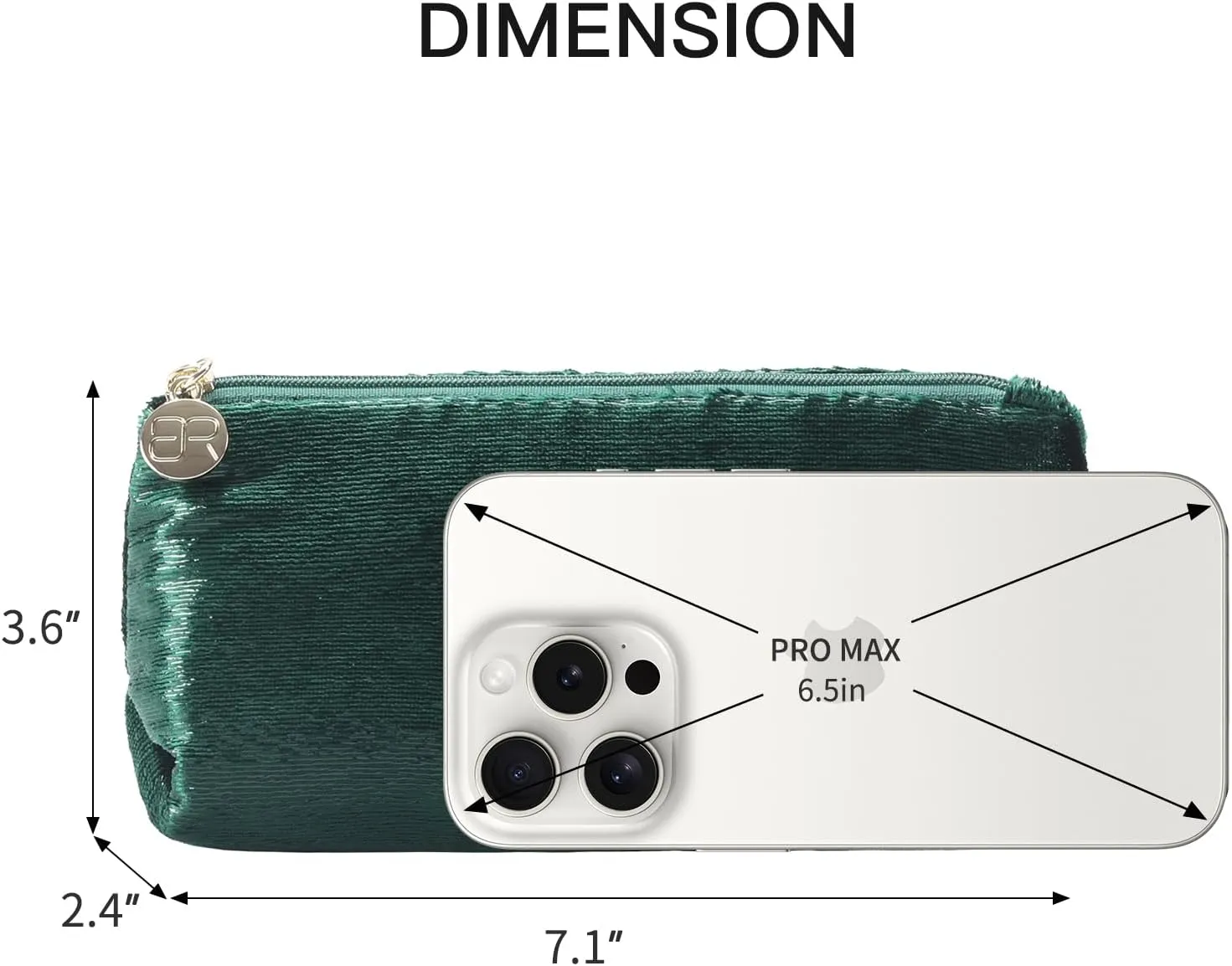 Green Makeup Organizer Bag for Purse，Cosmetic Travel Bag for Women, Make Up Pouch for Travelling