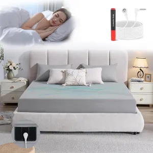 Grounding Sheets 12% Pure Silver Fiber 88% Organic Cotton Superior Earthing Fitted Sheet 400 Threads Earth Connected Bed Sheet with Grounding Cord and Test Pen (Queen 60"x 80"x 15" Charcoal Gray)