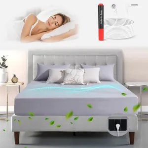 Grounding Sheets 12% Pure Silver Fiber 88% Organic Cotton Superior Earthing Fitted Sheet Earth Connected Bed Sheet with Test Pen and Long Grounding Cord (Queen 60"x 80"x 15" Elegant Gray)