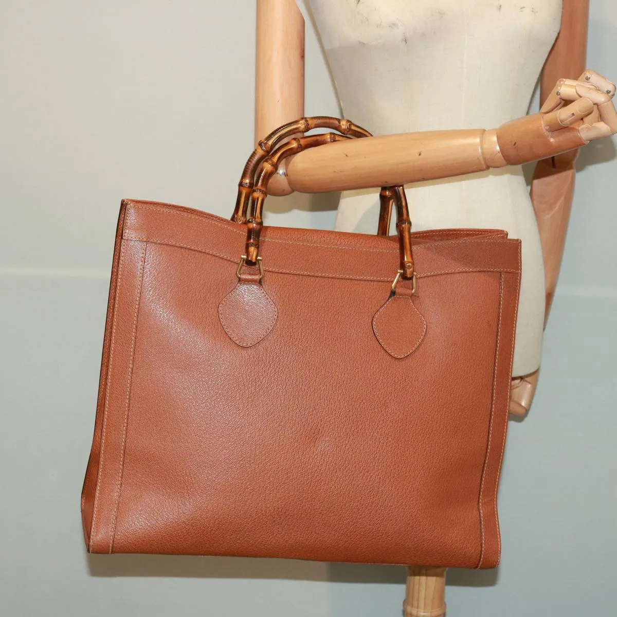 GUCCI Bamboo Tote Bag Leather Brown ep4452
