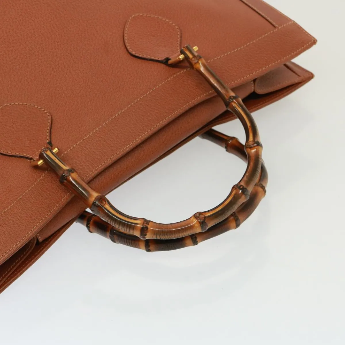 GUCCI Bamboo Tote Bag Leather Brown ep4452
