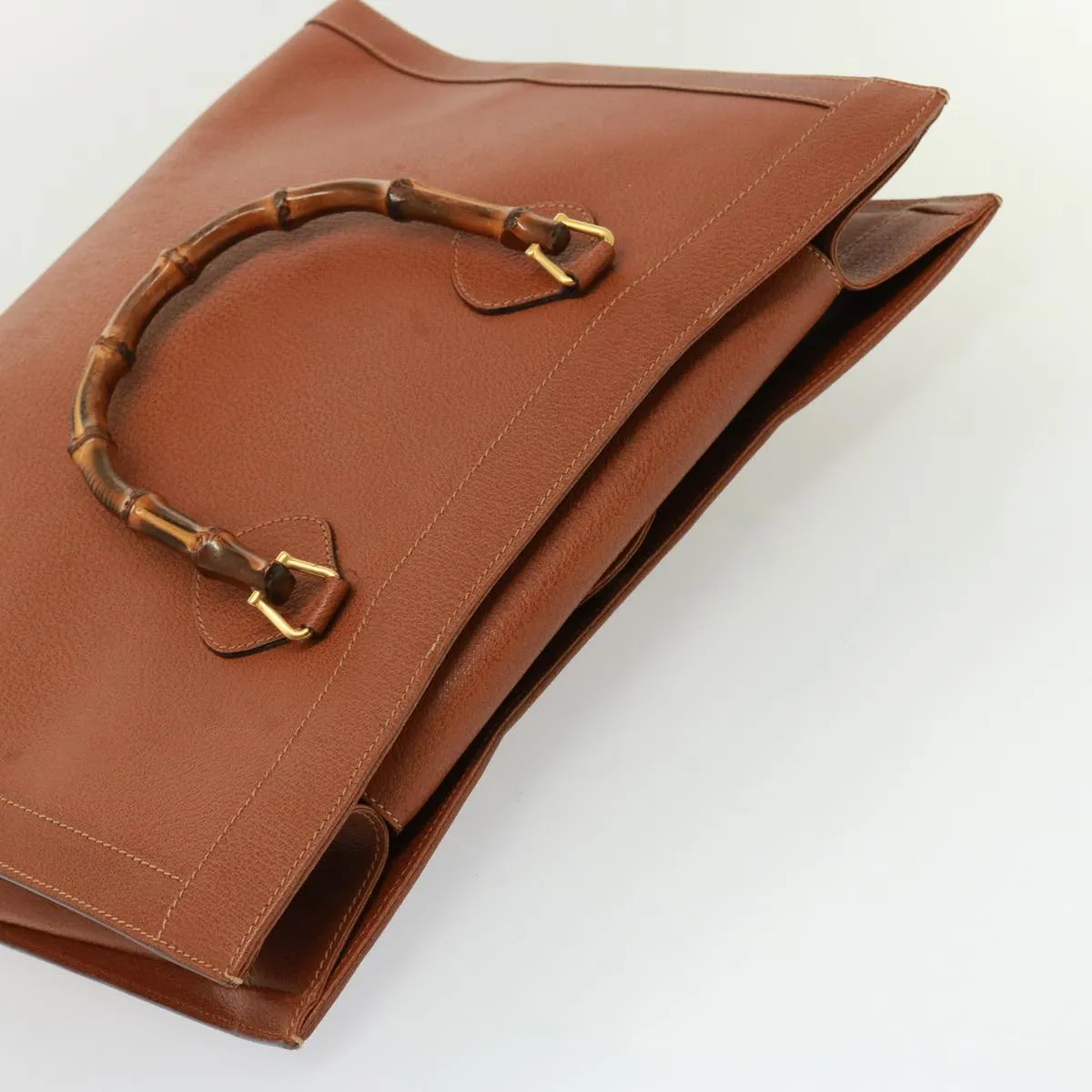 GUCCI Bamboo Tote Bag Leather Brown ep4452