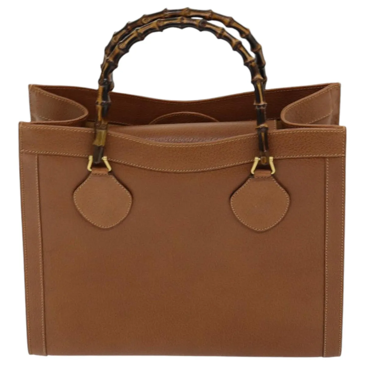 GUCCI Bamboo Tote Bag Leather Brown ep5152