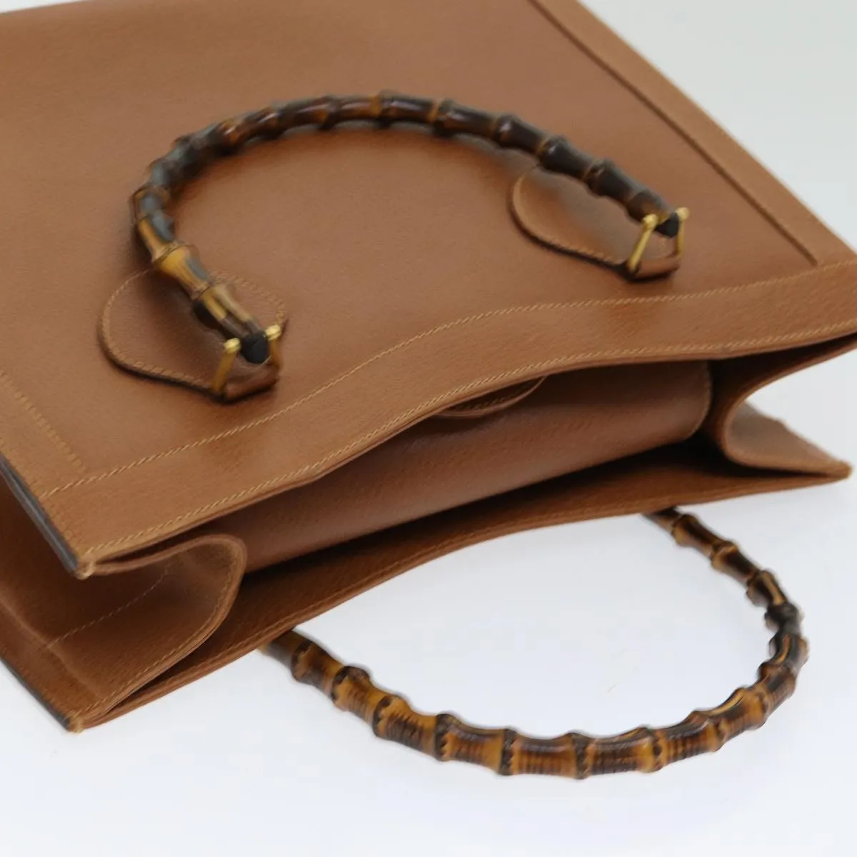 GUCCI Bamboo Tote Bag Leather Brown ep5152