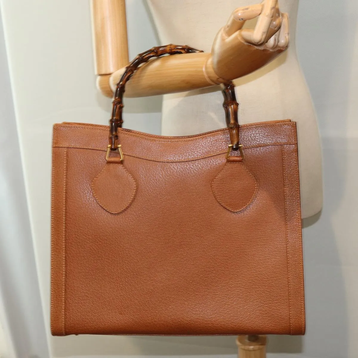 GUCCI Bamboo Tote Bag Leather Brown ep5152