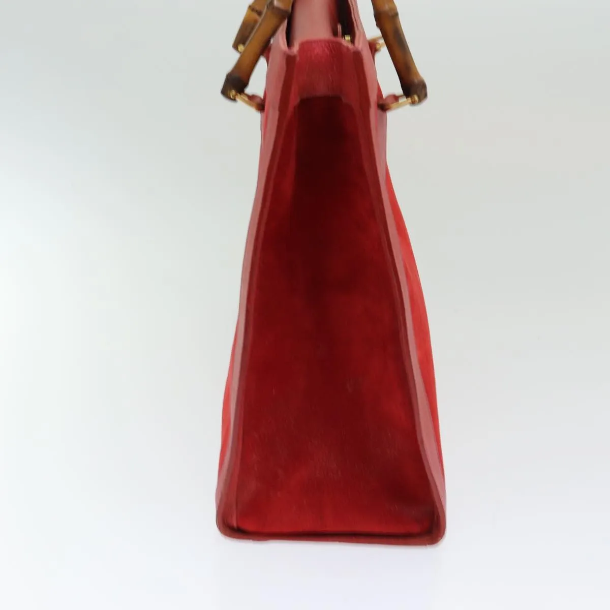GUCCI Bamboo Tote Bag Suede Red ep5090