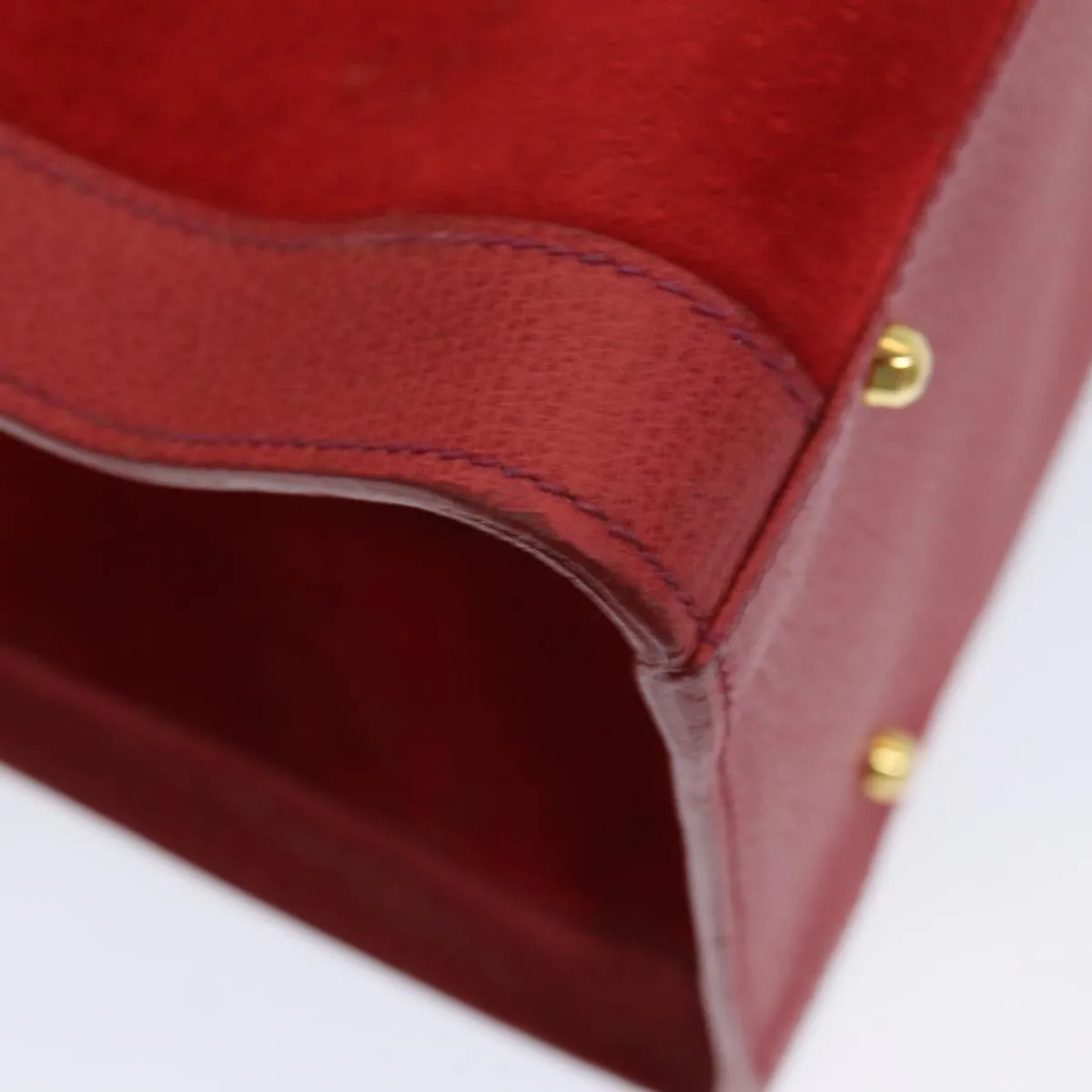 GUCCI Bamboo Tote Bag Suede Red ep5090