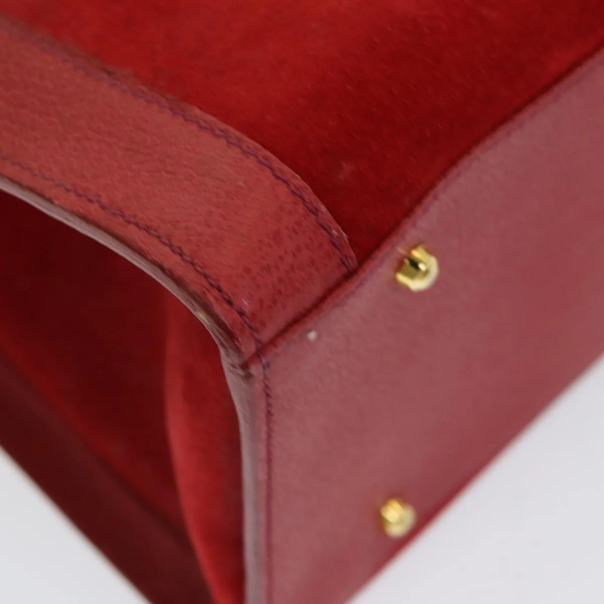 GUCCI Bamboo Tote Bag Suede Red ep5090