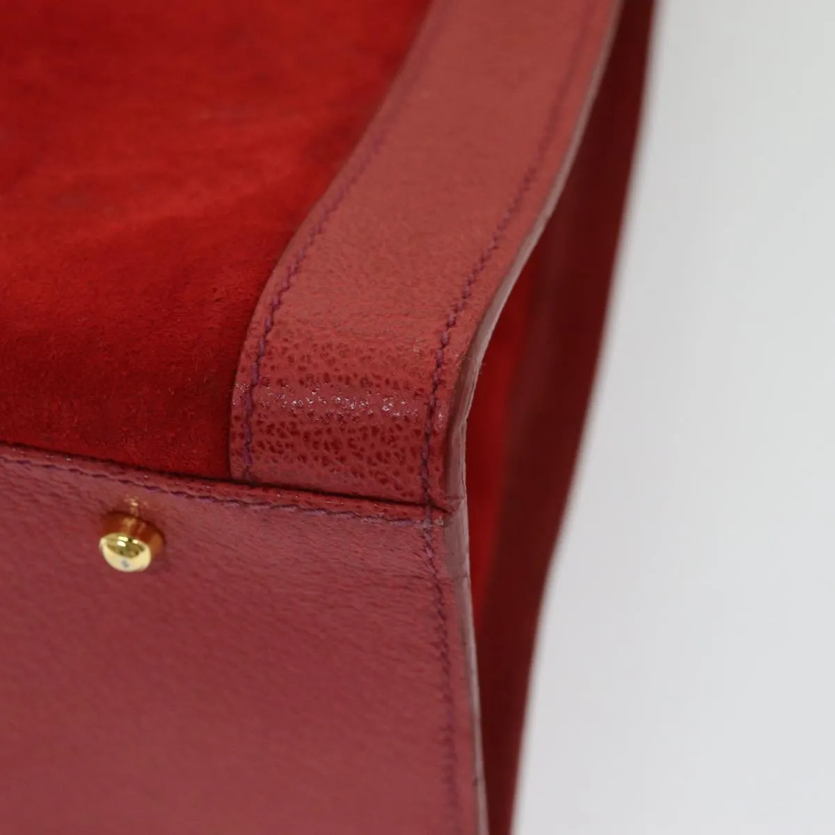 GUCCI Bamboo Tote Bag Suede Red ep5090