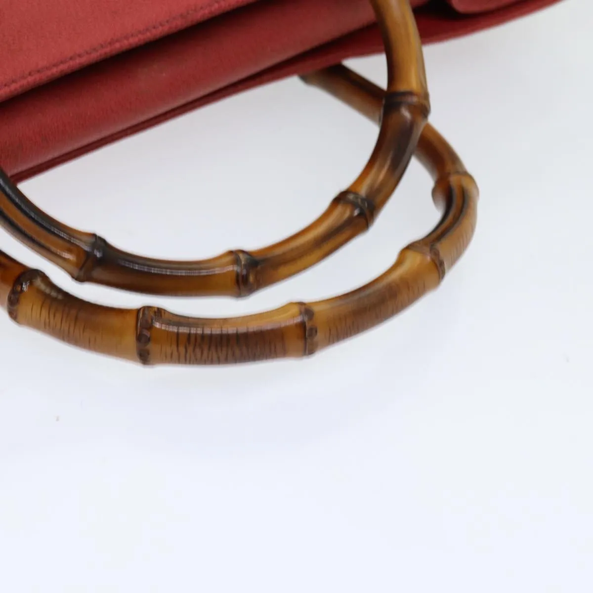 GUCCI Bamboo Tote Bag Suede Red ep5090