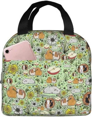 Guinea Pig Print Lunch Bag,Reusable Insulated Lunch Tote Bag For Work/Office/Picnic/Travel