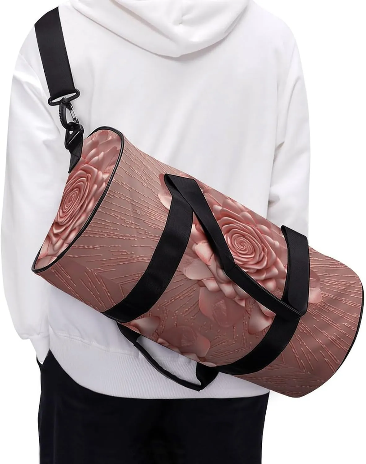 Gym Bag Rose Duffel Bag for Men Women Overnight Bag with Shoe Compartment Workout Bags