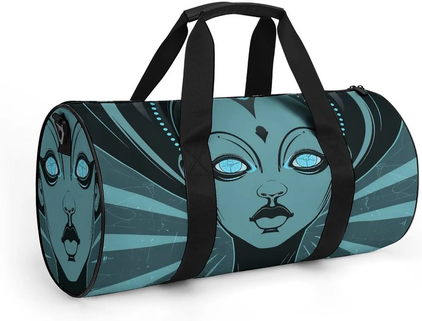 Gym Bags for Men Women Cartoon Drawing of Woman Duffle Bag Travel Overnight Bag with Shoe Compartment Tote Bags