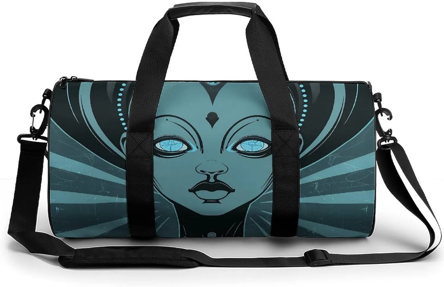 Gym Bags for Men Women Cartoon Drawing of Woman Duffle Bag Travel Overnight Bag with Shoe Compartment Tote Bags