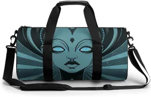 Gym Bags for Men Women Cartoon Drawing of Woman Duffle Bag Travel Overnight Bag with Shoe Compartment Tote Bags