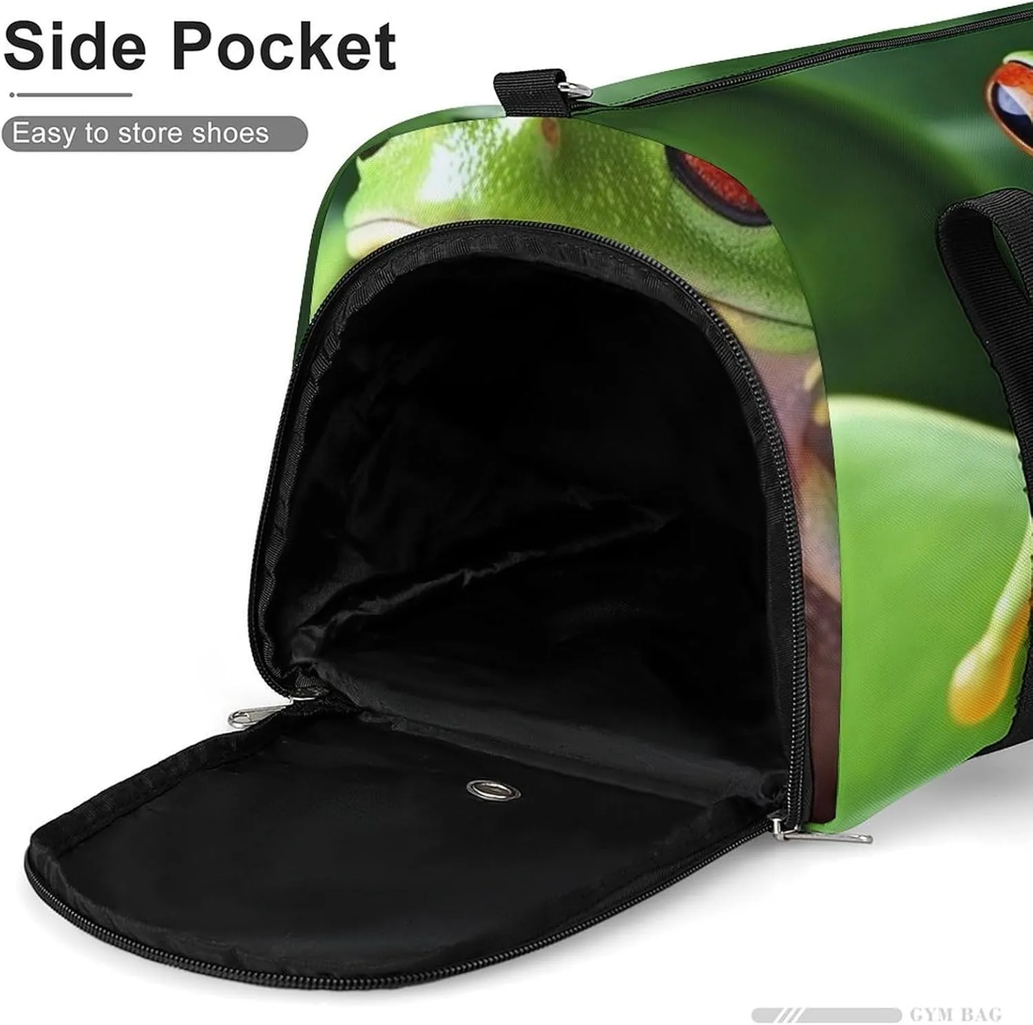 Gym Bags for Men Women Cute Frog Duffle Bag Travel Overnight Bag with Shoe Compartment Tote Bags