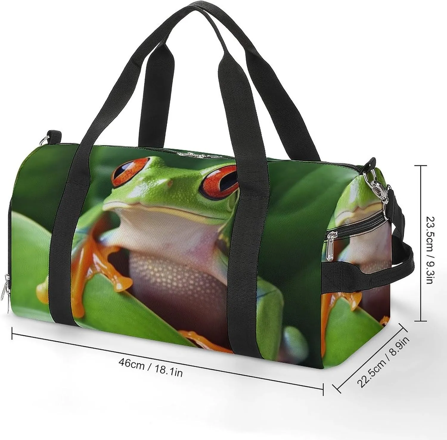 Gym Bags for Men Women Cute Frog Duffle Bag Travel Overnight Bag with Shoe Compartment Tote Bags