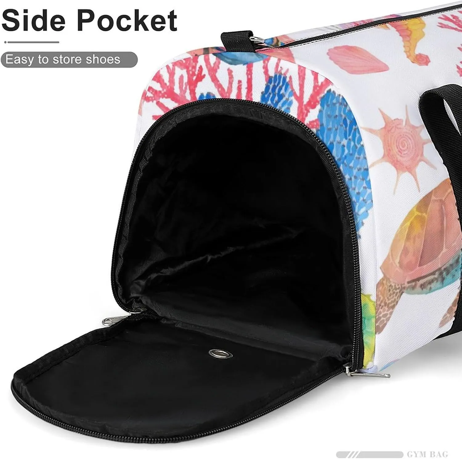 Gym Duffel Bag with Shoe Compartment Wet Pocket, Aquarium Texture Travel Bag for Men Women, style-1