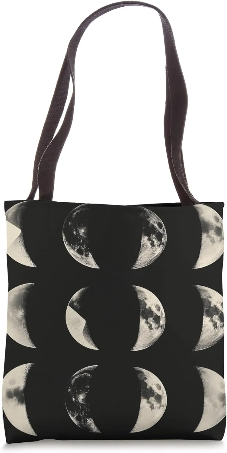 Half Moon Phase Pattern Tote Bag
