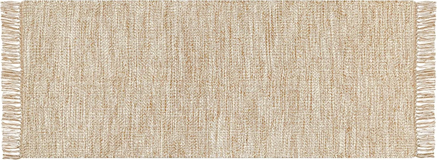 Hallway Runner Rug, Indoor 2x5 Cotton Woven Area Rug, Long Floor Runners for Kitchen, Bathroom, Entryway, Washable Runner Rug, Boho Design, Baige