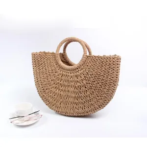Hand Woven Straw Casual Tote