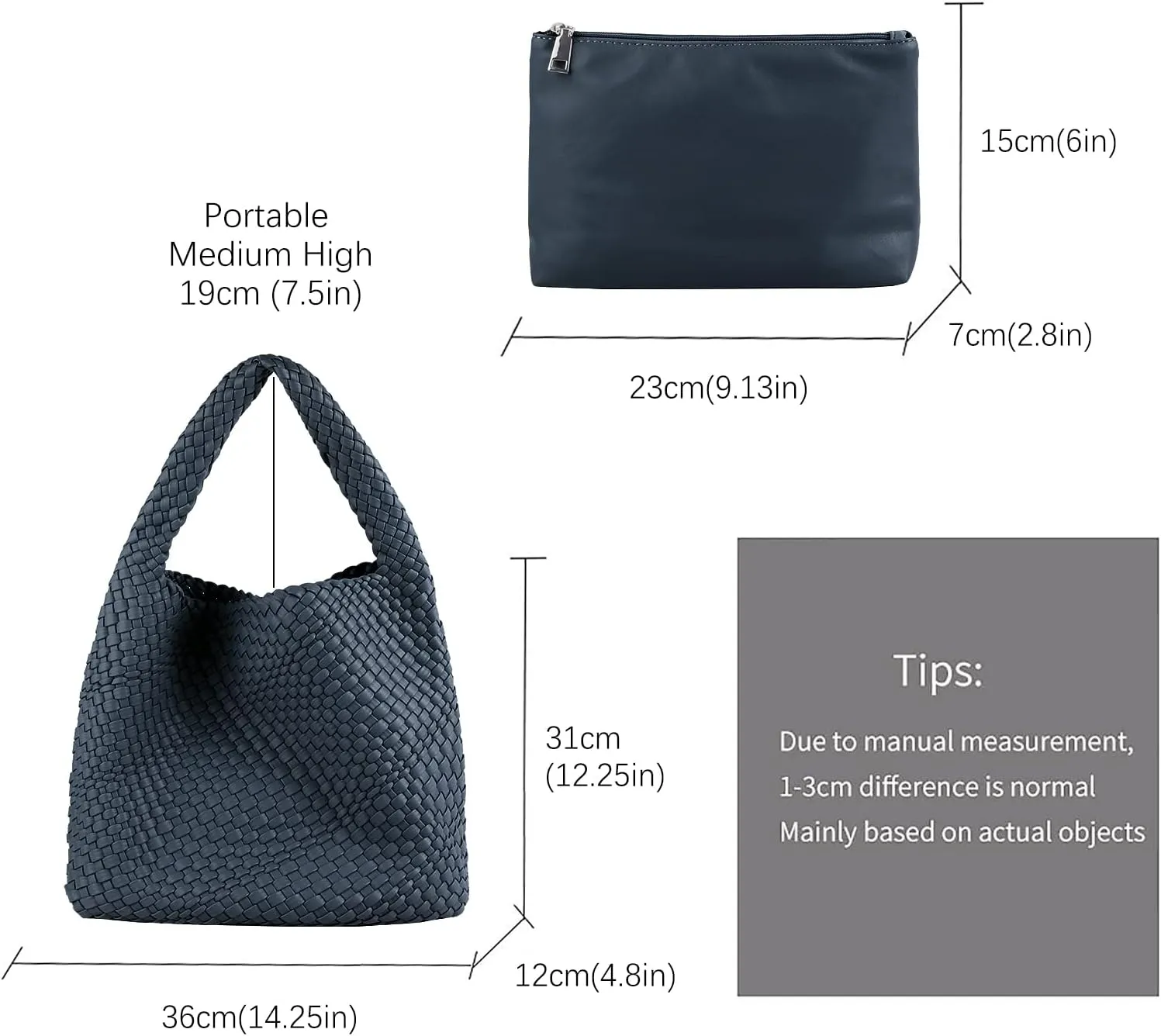 Hand Woven Tote for Women - Vegan Leather Handle Handbag, Travel Shoulder Bag, Hobo and Beach Bag With Purse