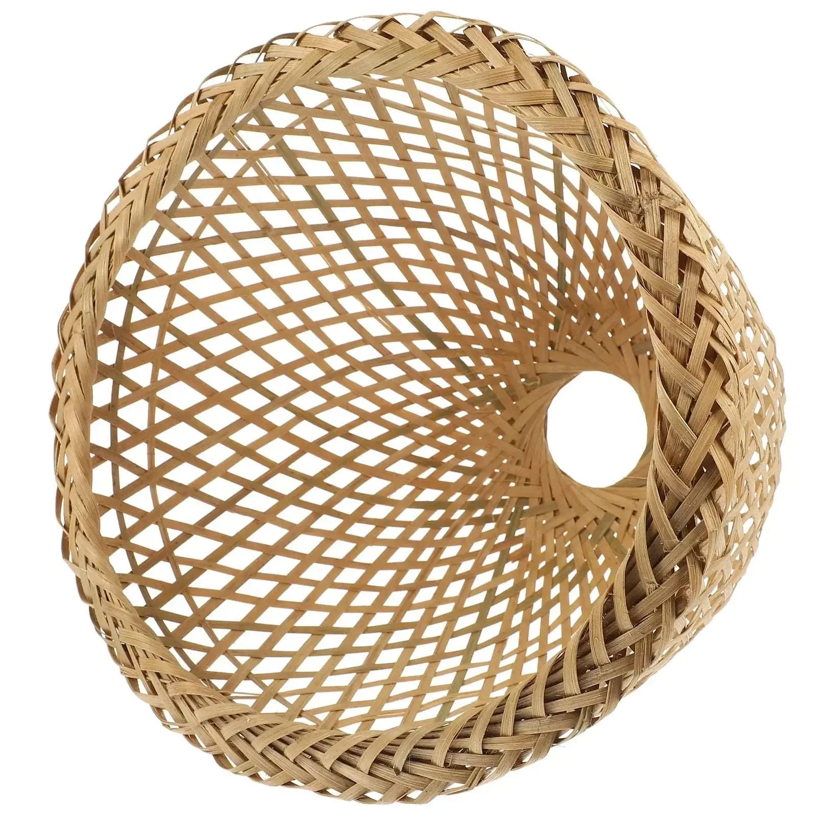Handcrafted Zen Bamboo Woven Lamp Shade - Vintage Boho Lighting