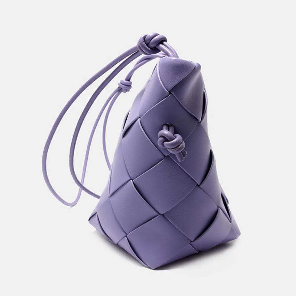 Handmade Woven Leather Bucket Bag