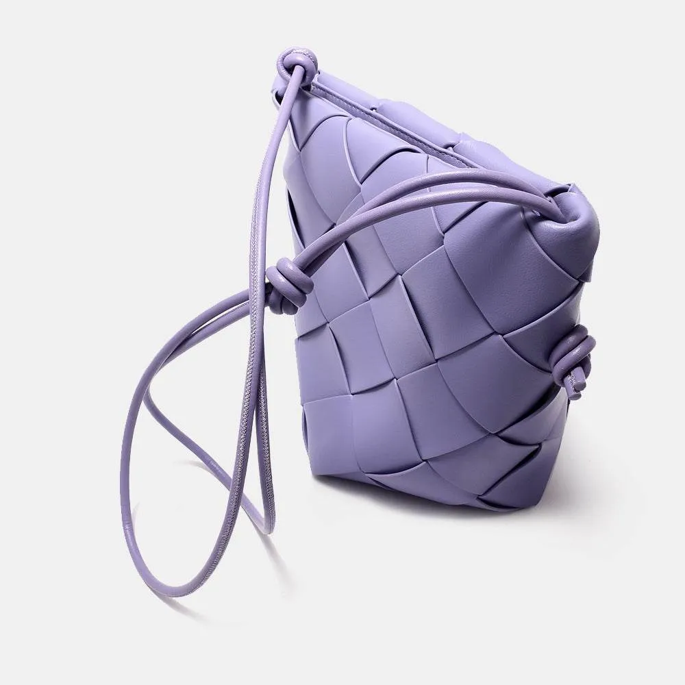 Handmade Woven Leather Bucket Bag