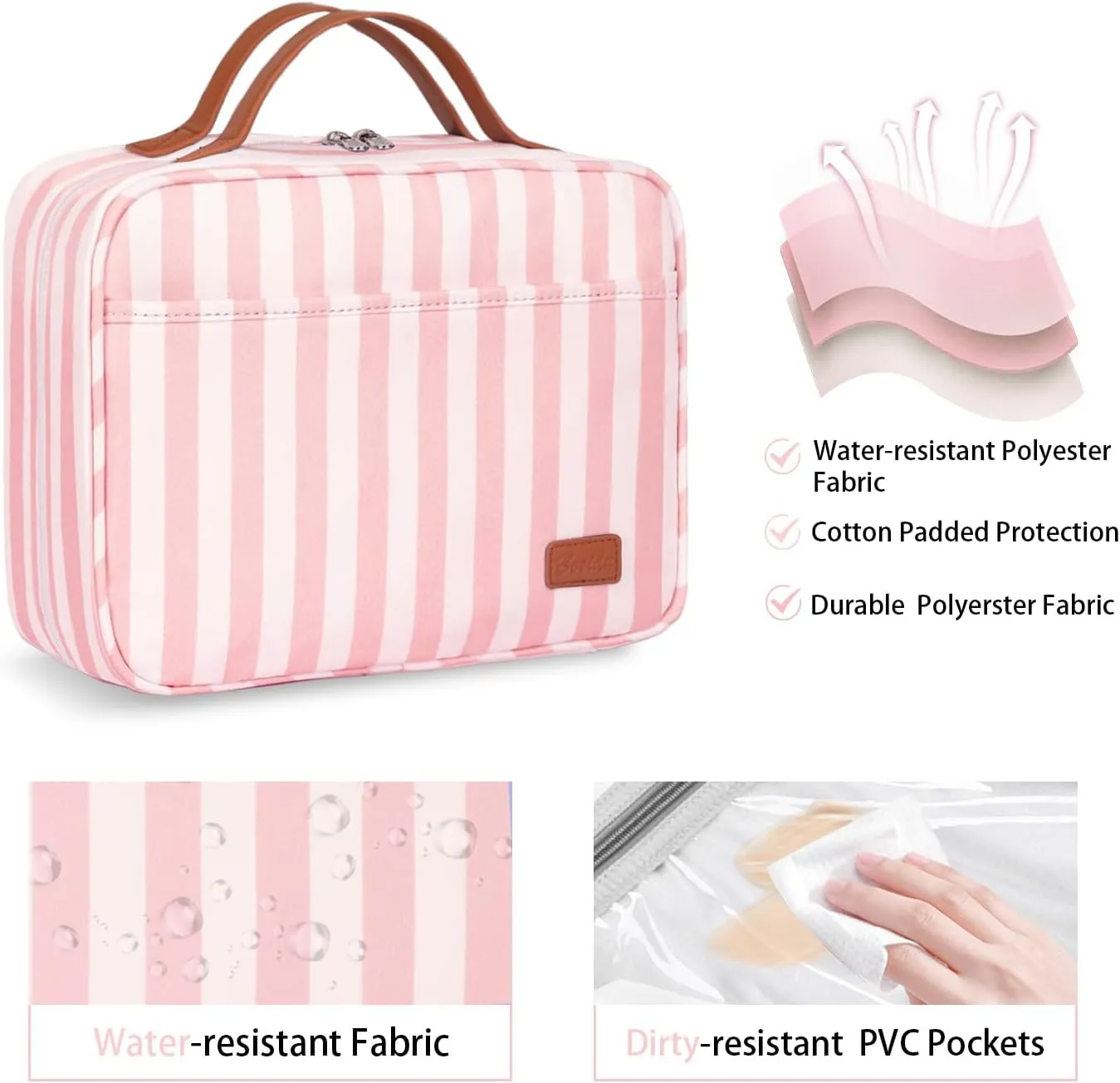Hanging Travel Toiletry Bag for Women, Portable Toiletry Bag for Travel Size Essentials, Water-resistant Large Travel Makeup Bag with Hook for Toiletries, Cosmetics, Travel Accessories