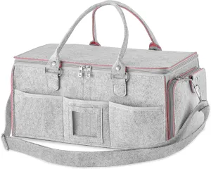 HBlife Baby Diaper Caddy Organizer, Nursery Storage Bin, 16" x 10" x 7" Large Portable Basket Shower Gift Newborn Essentials Baby Registry Must Haves Items-Pink