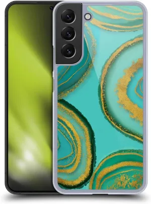 Head Case Designs Officially Licensed LebensArt Agate Turquoise Glamour Patterns Hard Back Case Compatible with Samsung Galaxy S22  5G