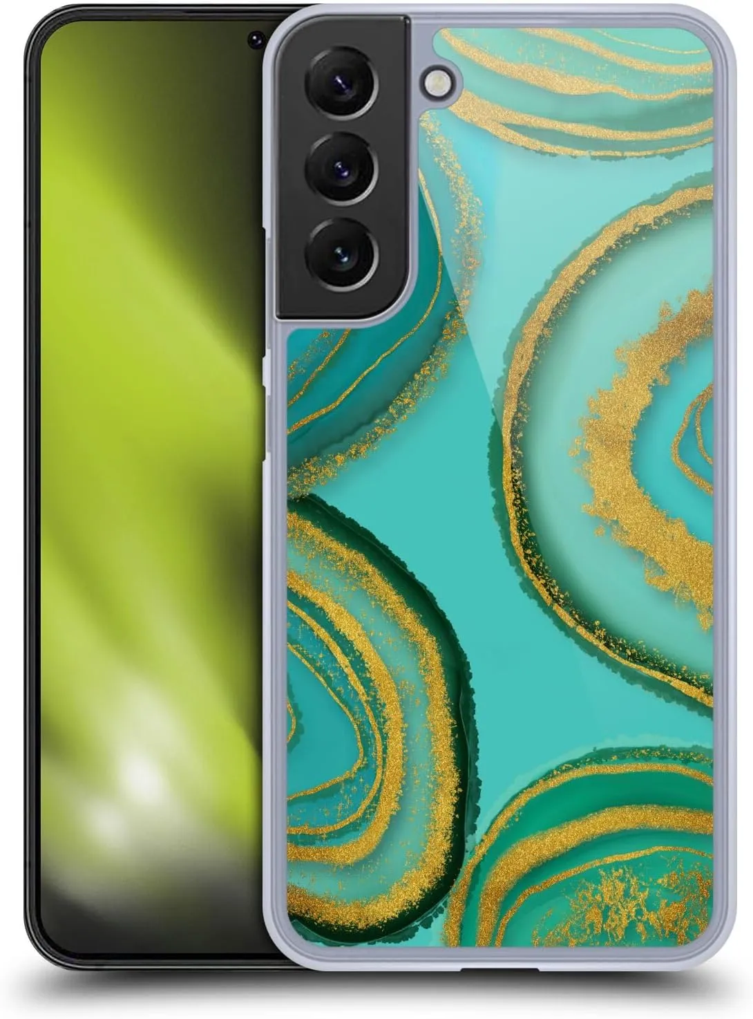Head Case Designs Officially Licensed LebensArt Agate Turquoise Glamour Patterns Hard Back Case Compatible with Samsung Galaxy S22  5G