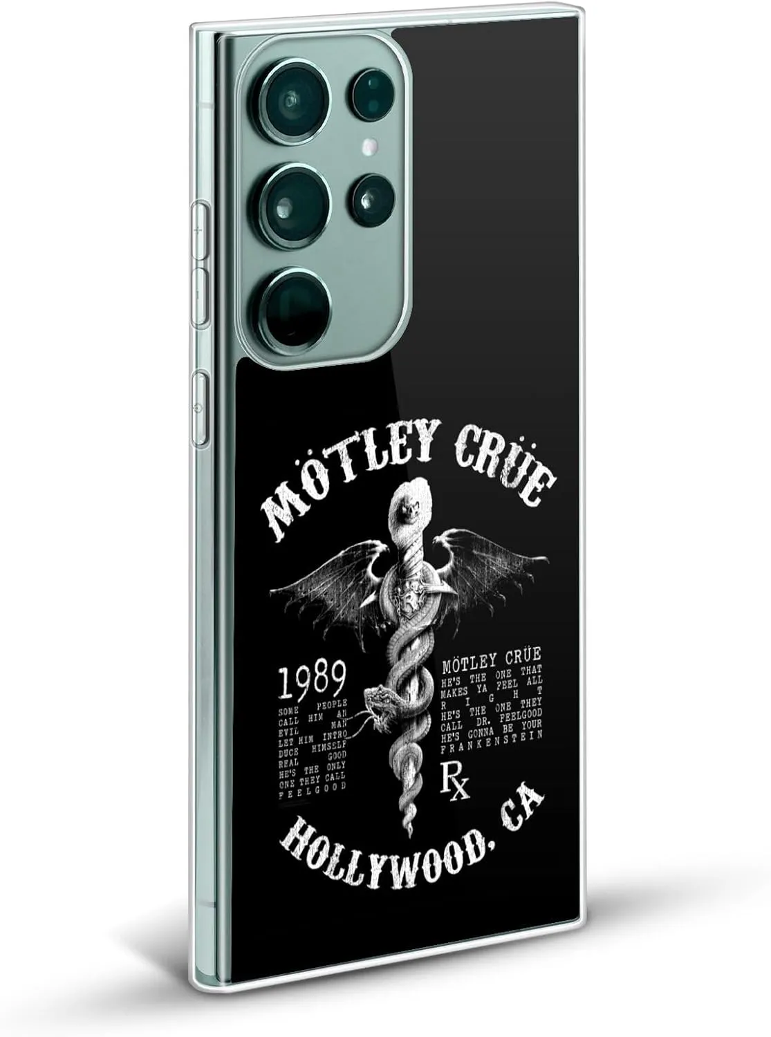 Head Case Designs Officially Licensed Motley Crue Dr. Feelgood Hollywood Tour Graphics Gel Case [Military Grade Protection] Compatible with Samsung Galaxy S23  5G and Compatible with MagSafe